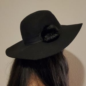 Black Felt Floppy Hat